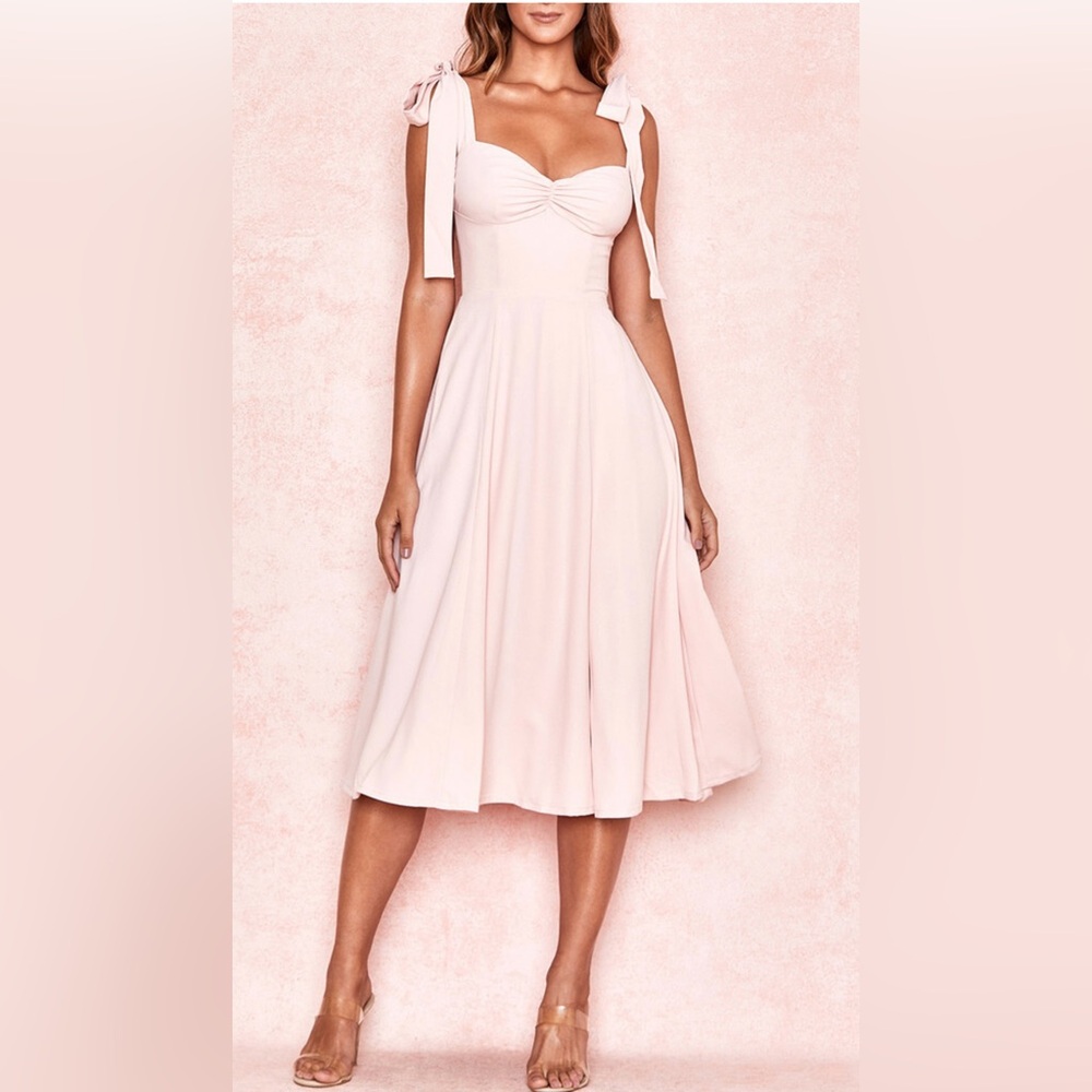 House of CB 
ALICIA BLUSH PINK MIDI SUNDRESS